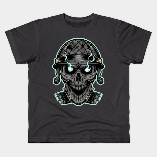 Skull army Kids T-Shirt by Blunts